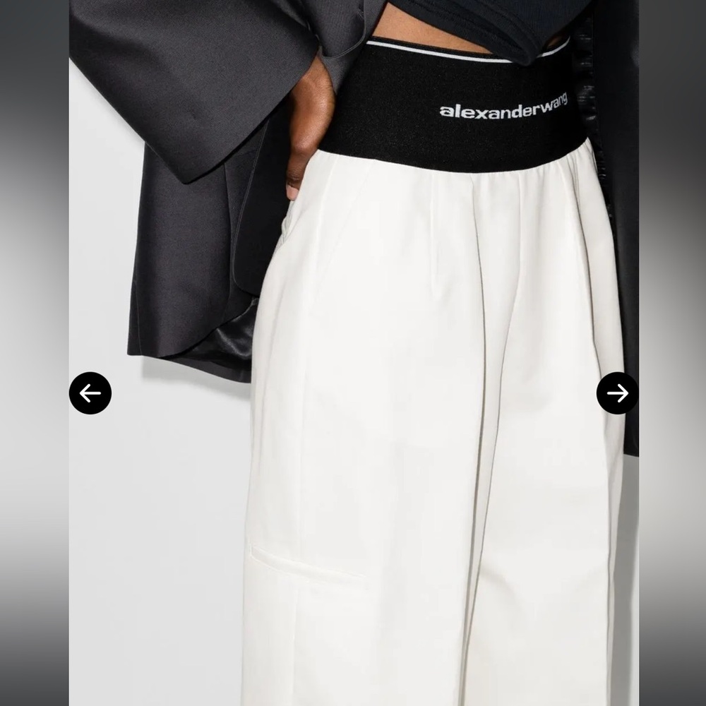 Alexander Wang Logo Waistband Trousers White